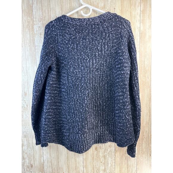 MOTH Anthropologie Sweater Womens Medium Navy Blue‎ Cable Knit Wool Alpaca Blend - Picture 6 of 10